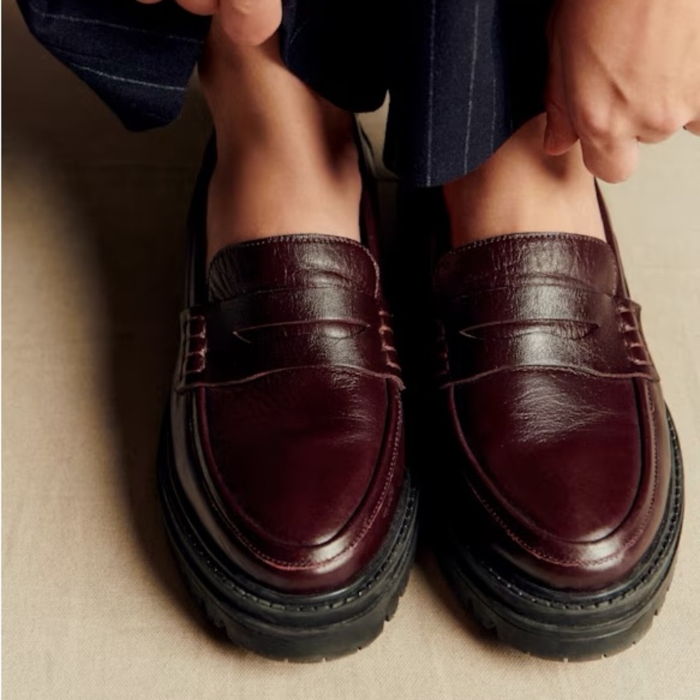 Sezane Albane Burgundy Loafers